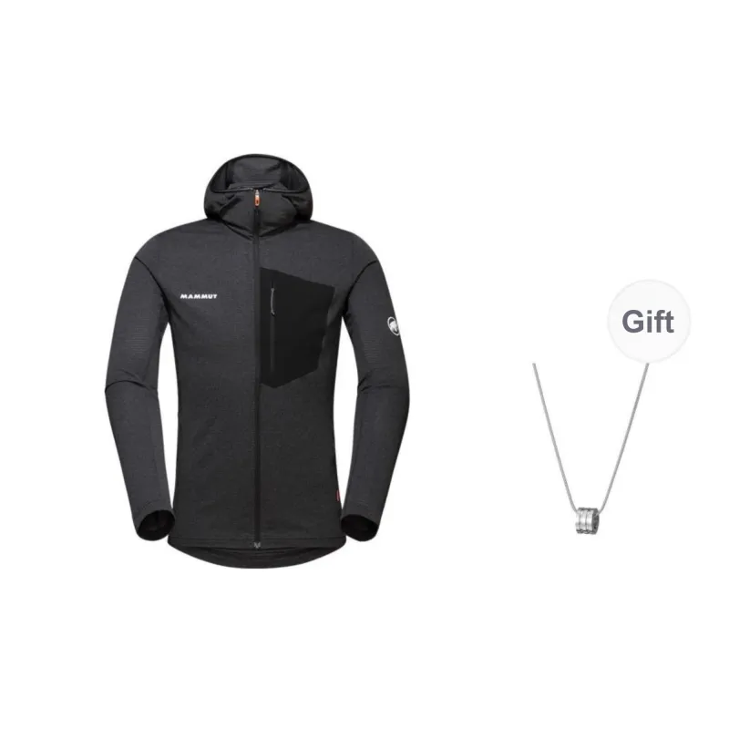 MAMMUT Jacket Unisex Black Gray Color Comes With Necklace-0