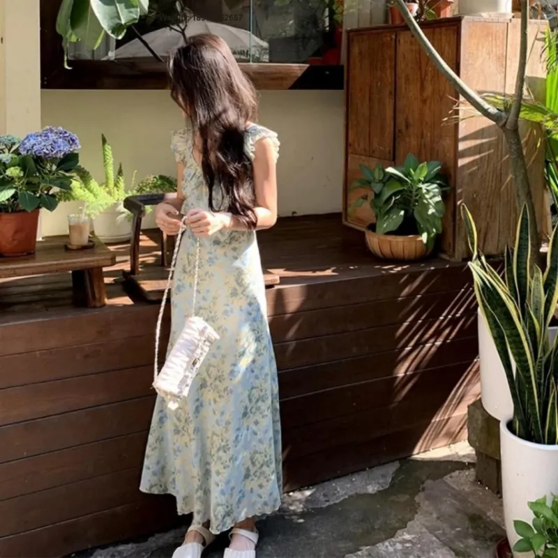 MTHE Short Sleeved Dress Women's Green Floral-3