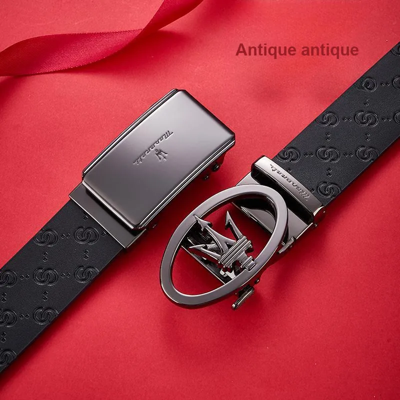 Maserati Cow Leather Belts Men's 3.5cm-3