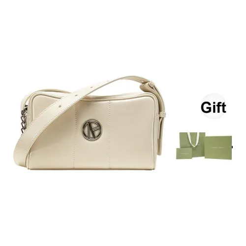 VANESSA HOGAN Корова Кожа Маленькая Квадратная Сумка Camera Сумка Плечевая Сумка Маленькая Женская Экрю