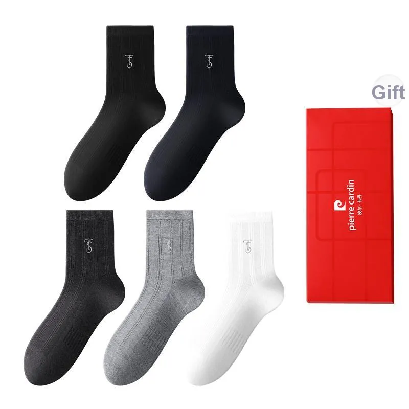 PIERRE CARDIN Mid Calf Socks Men's 5 Pack Box Included-0