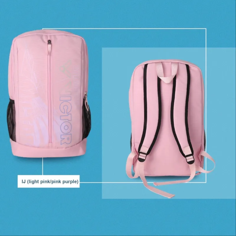 VICTOR Club Series Badminton Racket Bags 3 Pcs Backpack Light Pink Red & Purple Pink Unisex-3