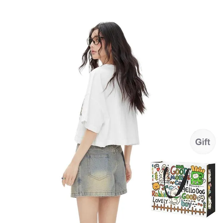 Dippanis Denim Short Skirts Women's Blue-1