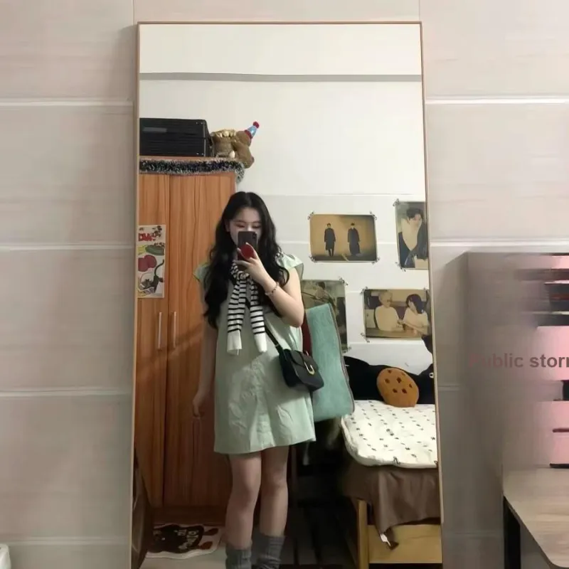 DOKZB Short Sleeved Dress Women's Mint Green-5