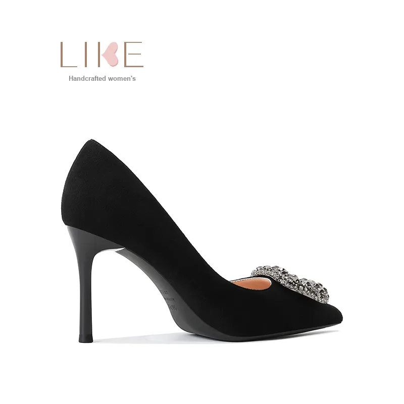 Li Ke Slim Heel High Heels Women's Black-2