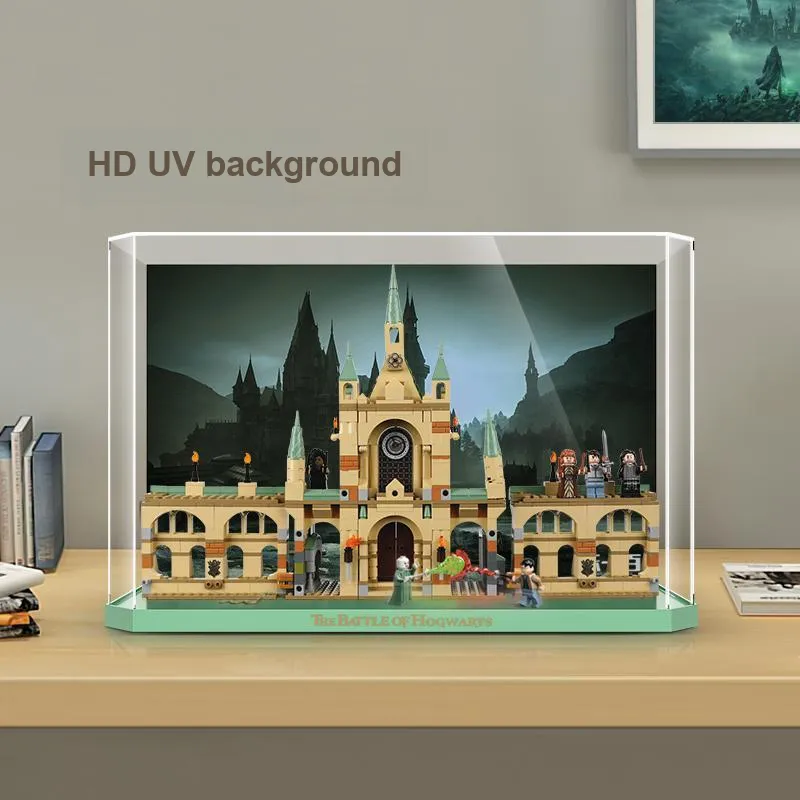 LIGHT YOUR BRICKS Harry Potter Collection Hogwarts Battle Acrylic Display Case Model Accessories-1