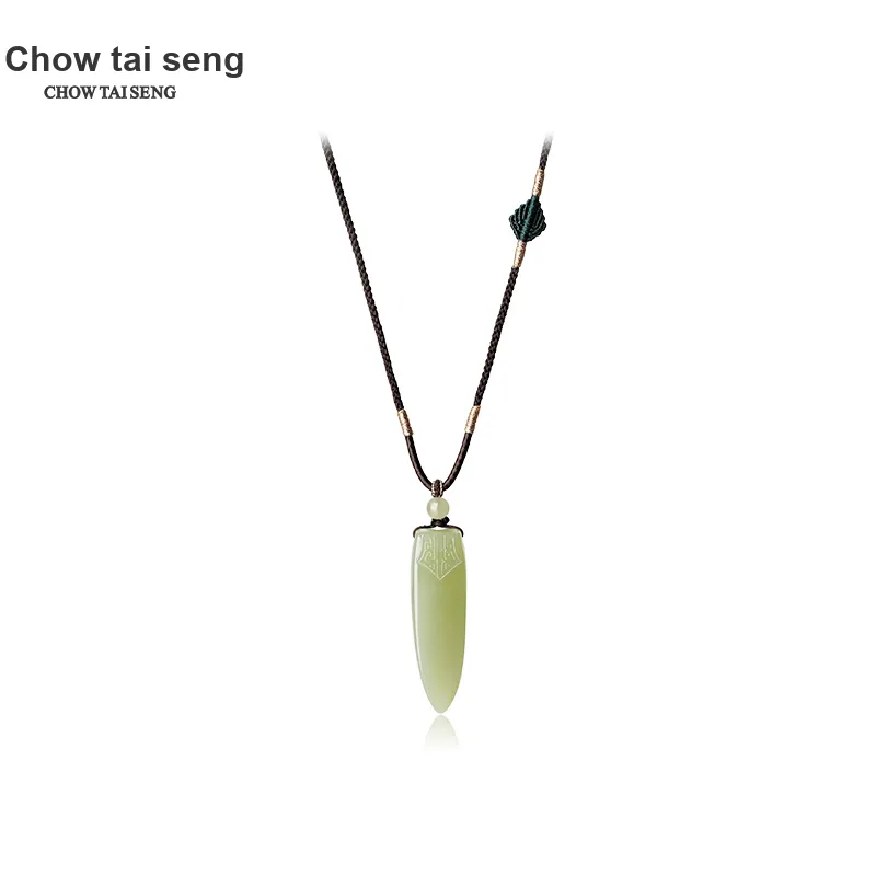 CHOW TAI SENG Hetian Jade Pendants Green Jade Unisex-2