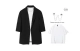 Black (Comes with Brooch+White T-Shirt)