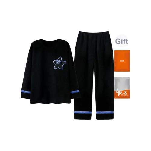 Удобный и освежающий комплект пижам мужского пола черного цвета