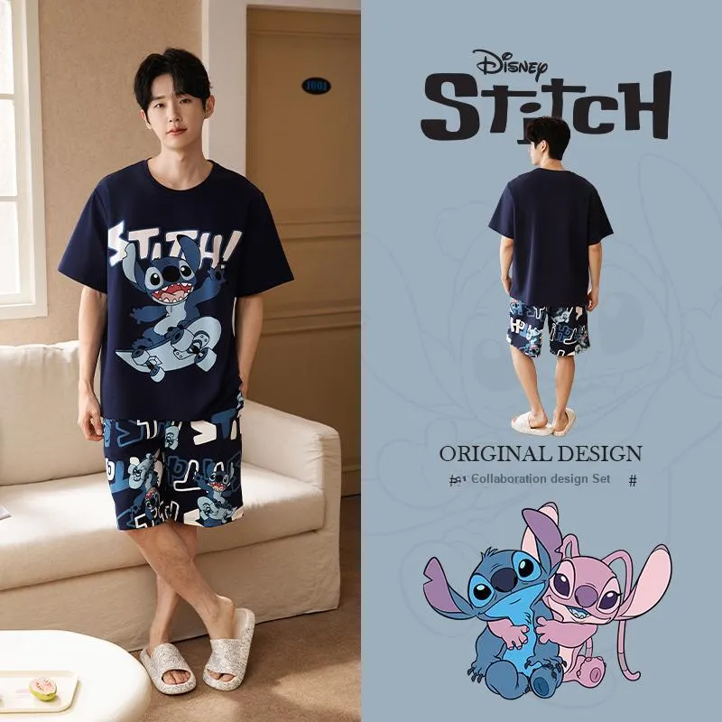 Gongdie x Disney Pajama Set Men's Dark Blue-1