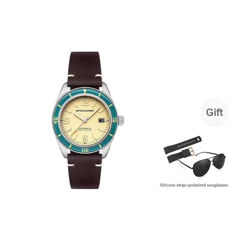 SPINNAKER Wrist Watch Automatic Mechanical Movement Yellow Watch Dial Unisex-9