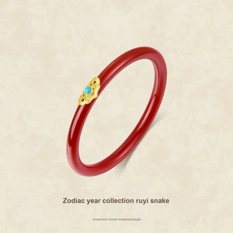 Moon Jewelry Reconstructed Cinnabar Bangles Unisex-1