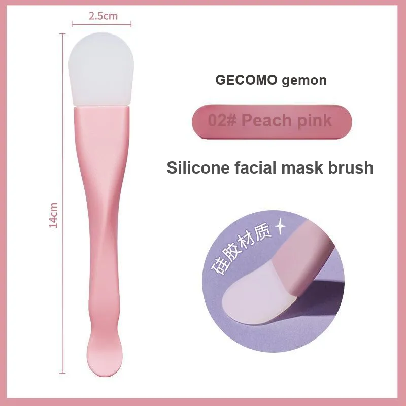 GECOMO Dual Head Silicone Facial Mask Brush+Oil Absorption Paper Combination, Built in Mirror Powder Puff, Makeup Tool-5