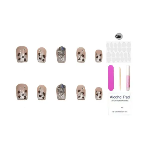 XIAMEIYU Ручная работа Кошачий глаз Nail Art от Сяо Няо Кошка Фальшивые ногти Короткий ЛАДДЕР Серебряный Телесный Стиль Instagram 15 мм