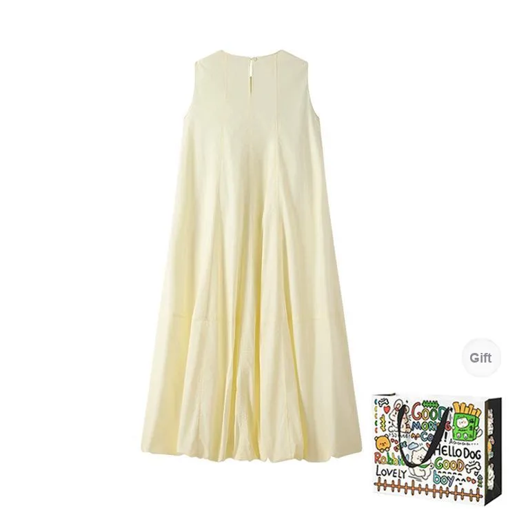 BVODE Sleeveless Dresses Women's Yellow Shopping Bag-1