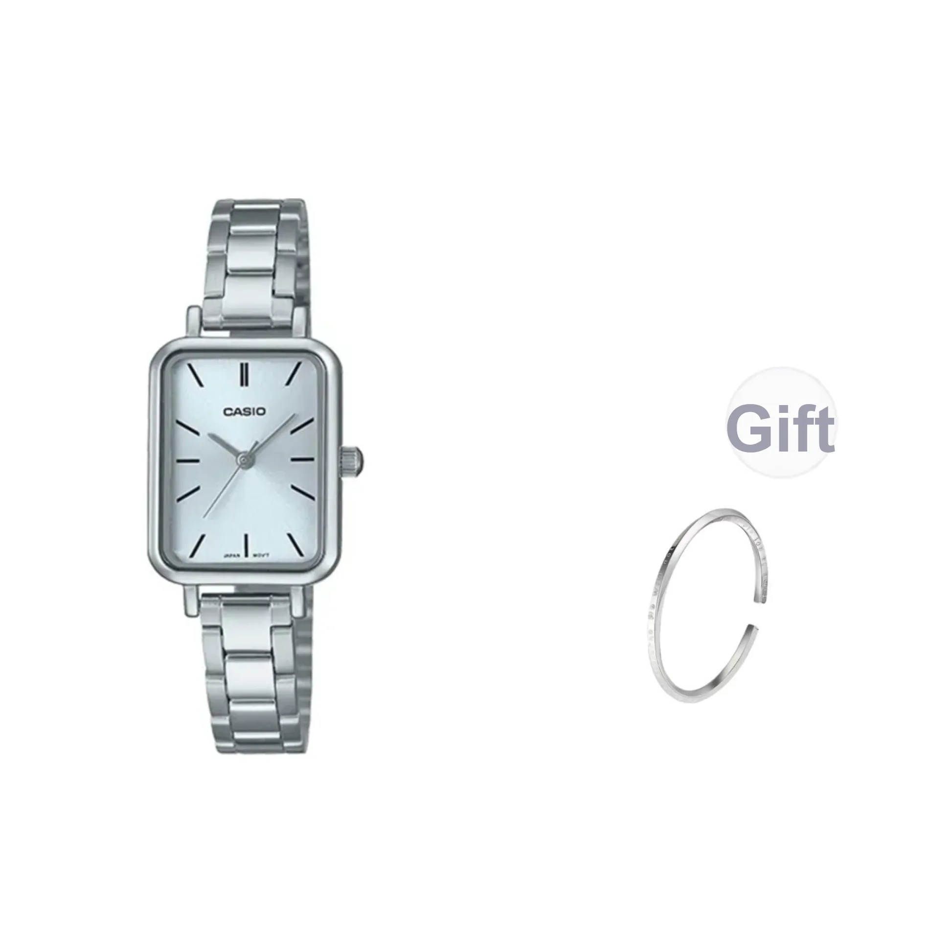 CASIO Кварцевый механизм Часы Женские Серебристый циферблат