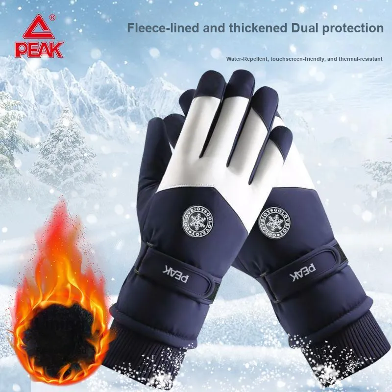PEAK Polyester Sports Gloves Unisex Black Gray Blue White-7