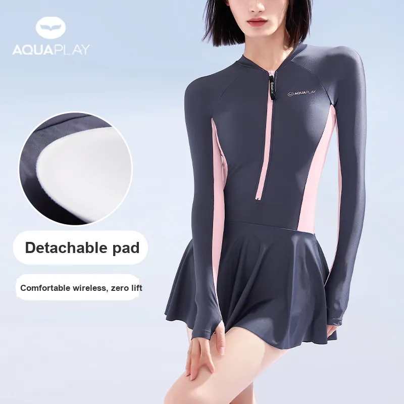 AQUAPLAY One piece Swimsuit Women's Latte Light Pink-2
