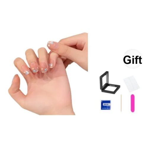 XNTX Handcrafted Nail Patch False Nail Cropped MID Length Pink Shades Solid Color Instagram Style