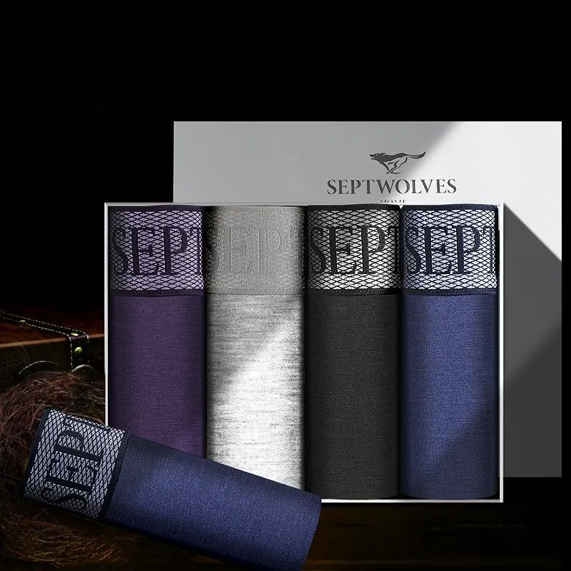 SEPTWOLVES Underwear Gift Box All Season Men's 4 Pack Gift Box Set+Shopping Bag-22