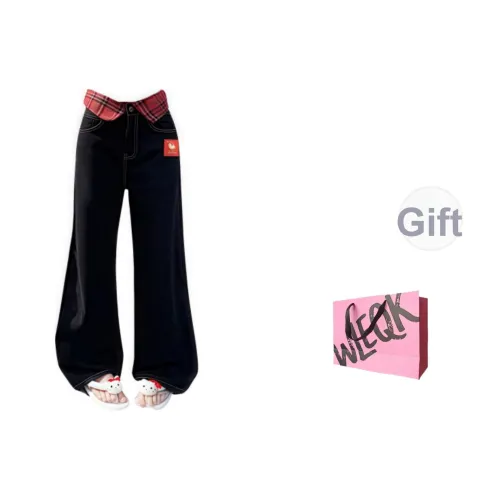 WLEQK Черные Женские Джинсы