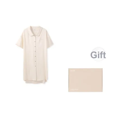 Aannsfam Премиум Ice Silk Ночная сорочка Gift Box Set Женская Shell Желтый