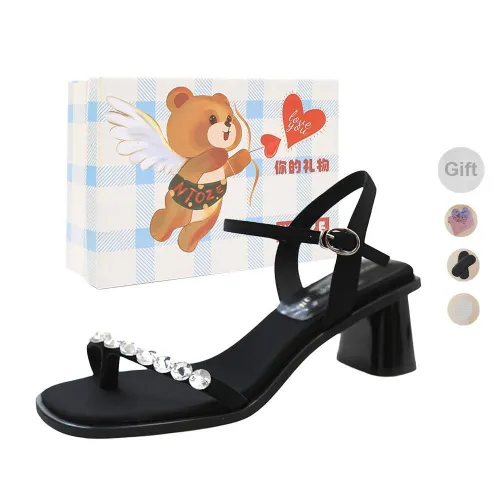 NTOZE One Strap Sandals Women's Black