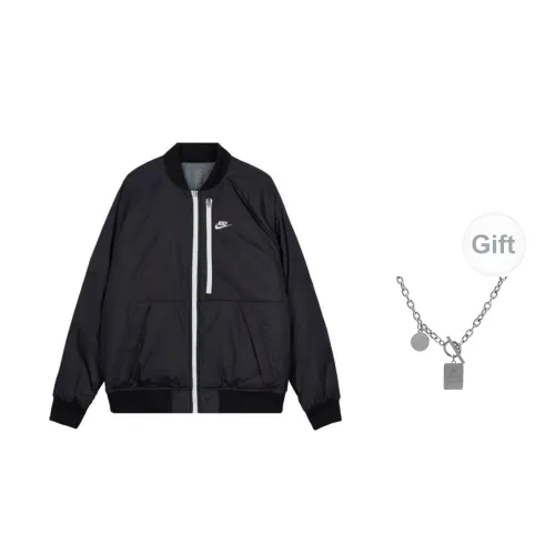 Nike Puffer Jackets Men Black+Free Necklaces