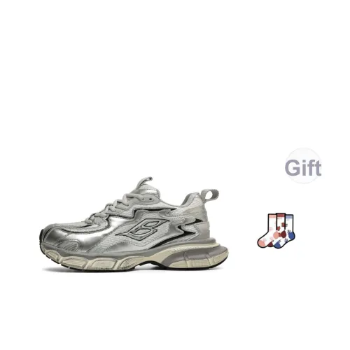 BUFFALO BOUND Противоскользящий устойчивый к истиранию низкий топ кроссовки с толстой подошвой мужские серебристо-серый