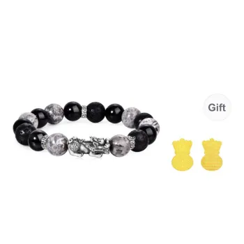 JINLIUFUJIXIANG Obsidian Jade Bracelets Men's