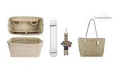[Upgraded Beige]Stress-Relief Shoulder Strap Pad+Zip 30 Liner++(Brown Rabbit) Pendant