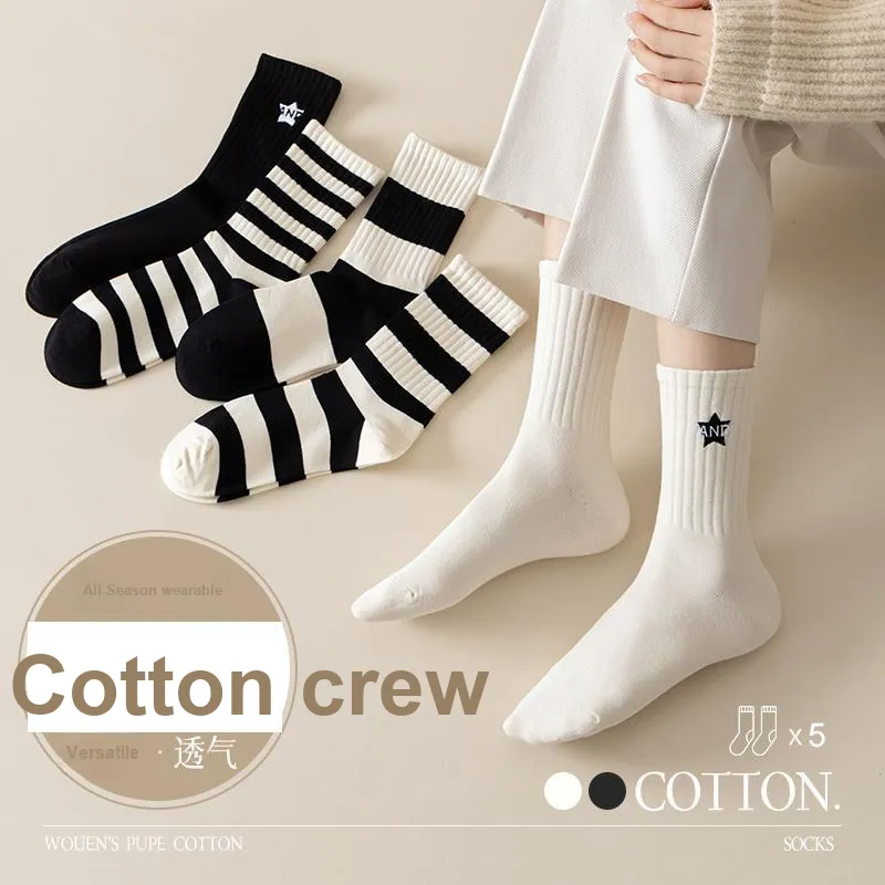 Lan Miao Mid Calf Socks Women's 5 Pack-11