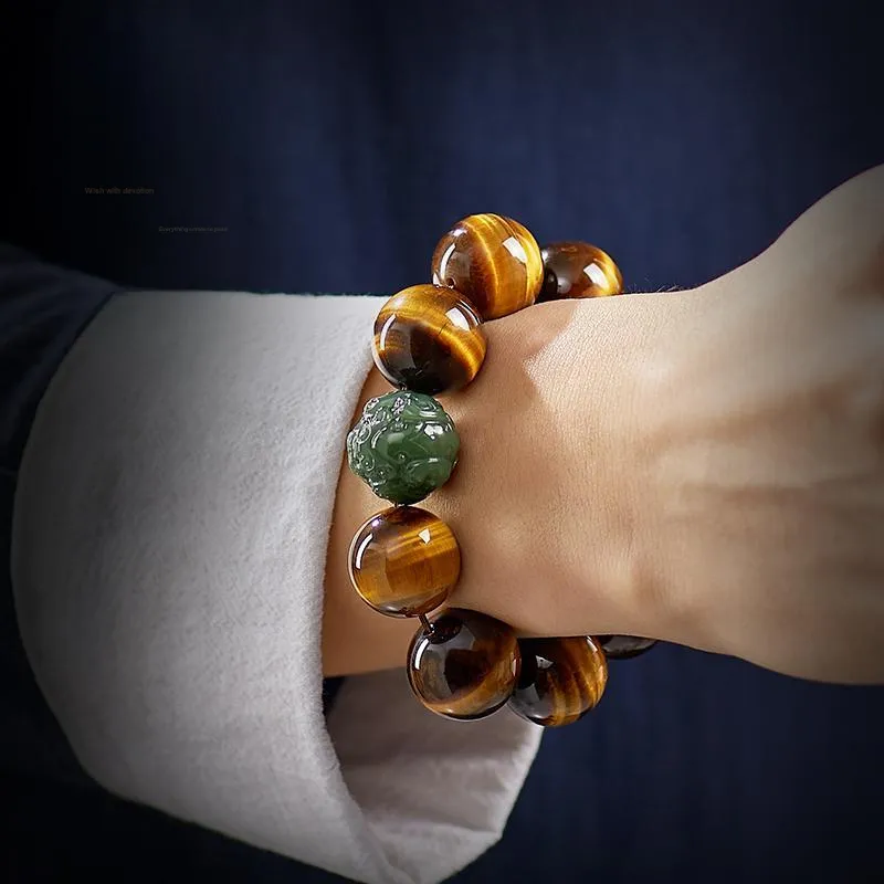 Moonstone Edge Tiger's Eye Stone Bracelets Men's-8