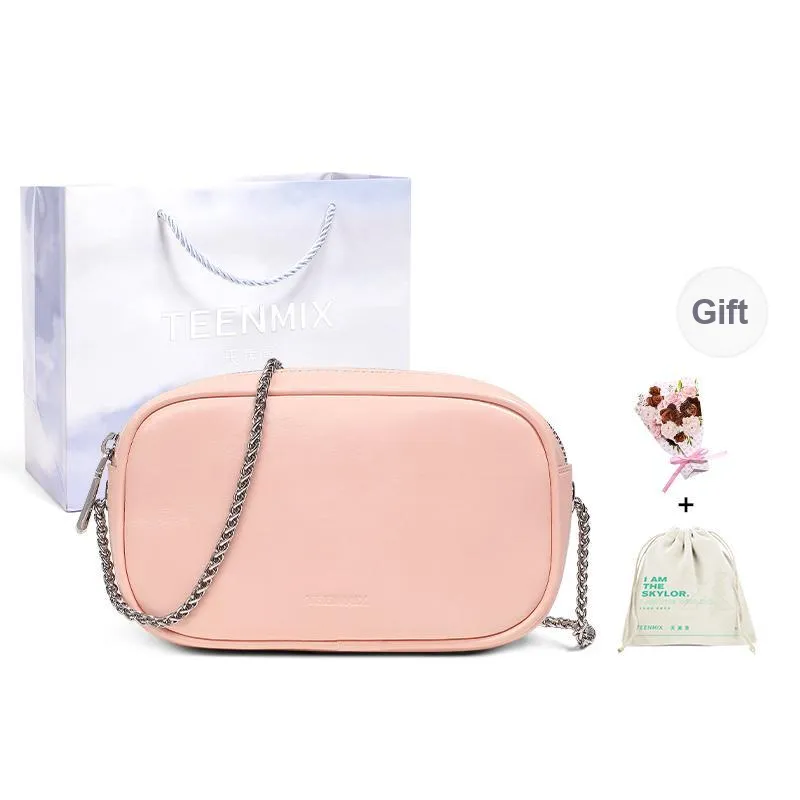 Teenmix Cow Leather With Synthetic Leather Chain Bag, Cell Phone Pouch, Shoulder Bag, Crossbody Bag Women's Multicolor-13