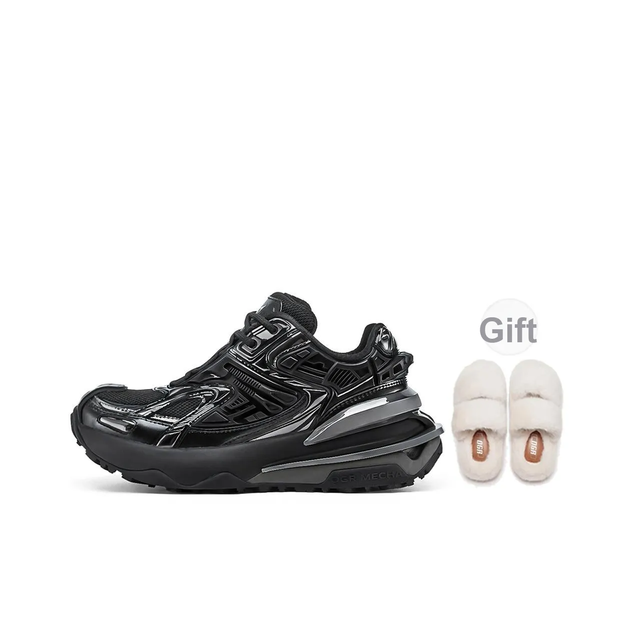 OGR Высота Увеличивающие Износостойкие Легкие Городские Кроссовки для Коммутации и Бега Унисекс Черные