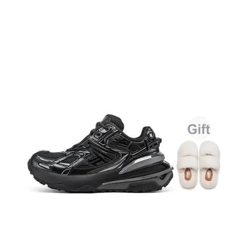 OGR Высота Увеличивающие Износостойкие Легкие Городские Кроссовки для Коммутации и Бега Унисекс Черные