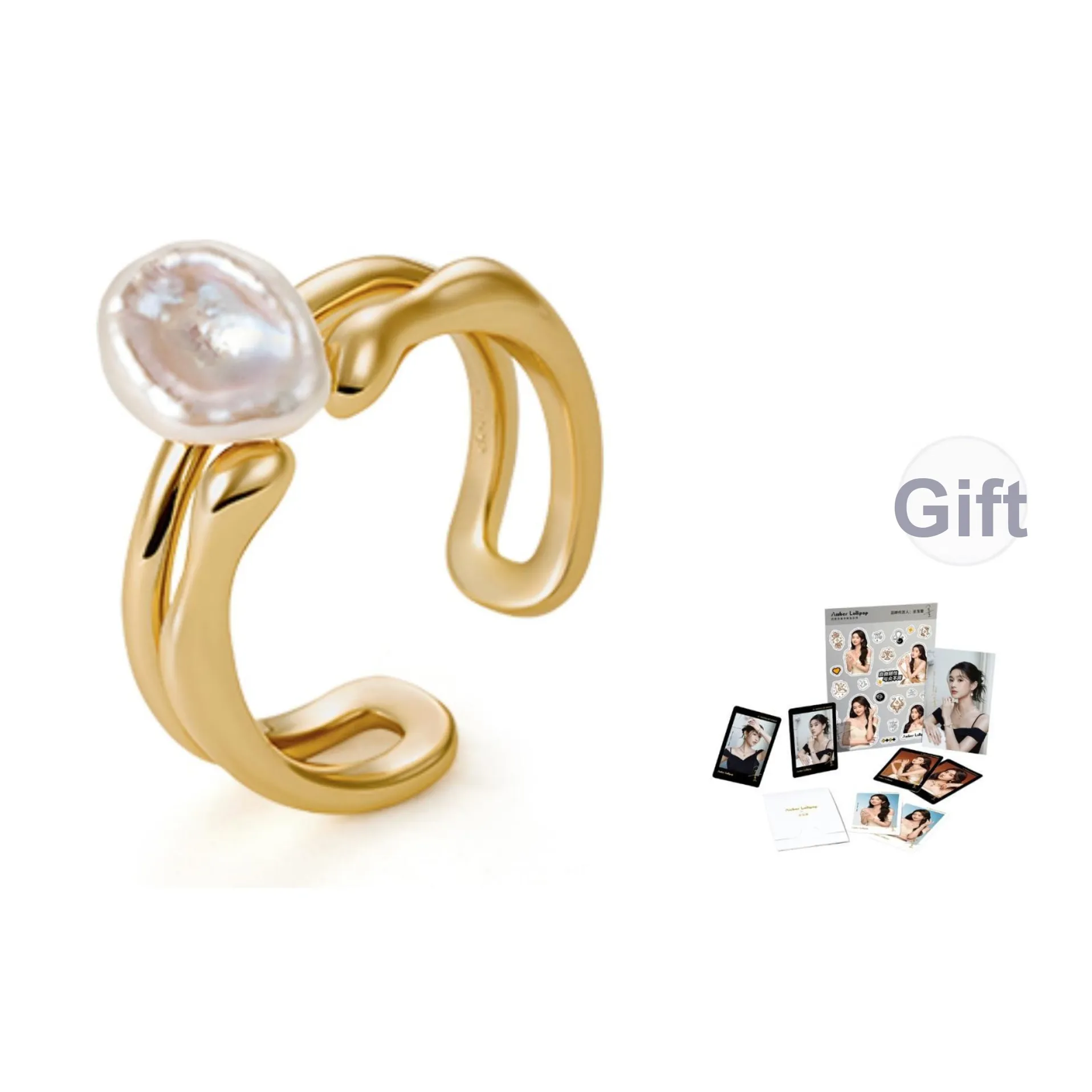 Amber Lollipop Беллфлауэр Коллекция Белый Лепесток Коллекция Пресноводный жемчуг Кольца Женские