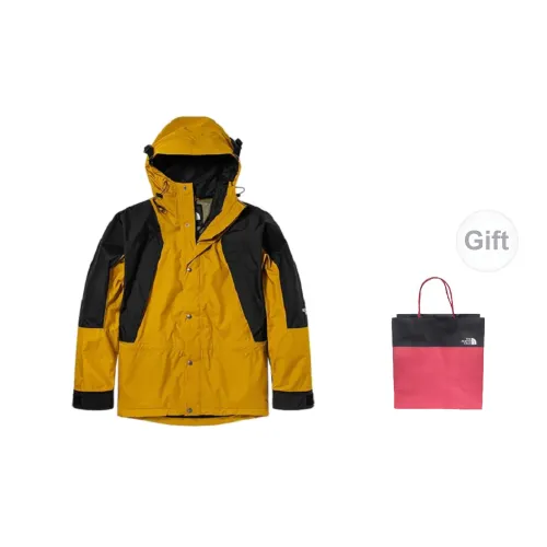 THE NORTH FACE Windbreaker Jackets Men Black And Yellow Patchwork With Gift Bag