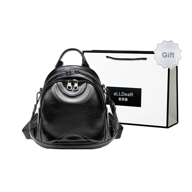 ALLDeaR PU Backpack Regular Women's Dark Coffee/Black-5