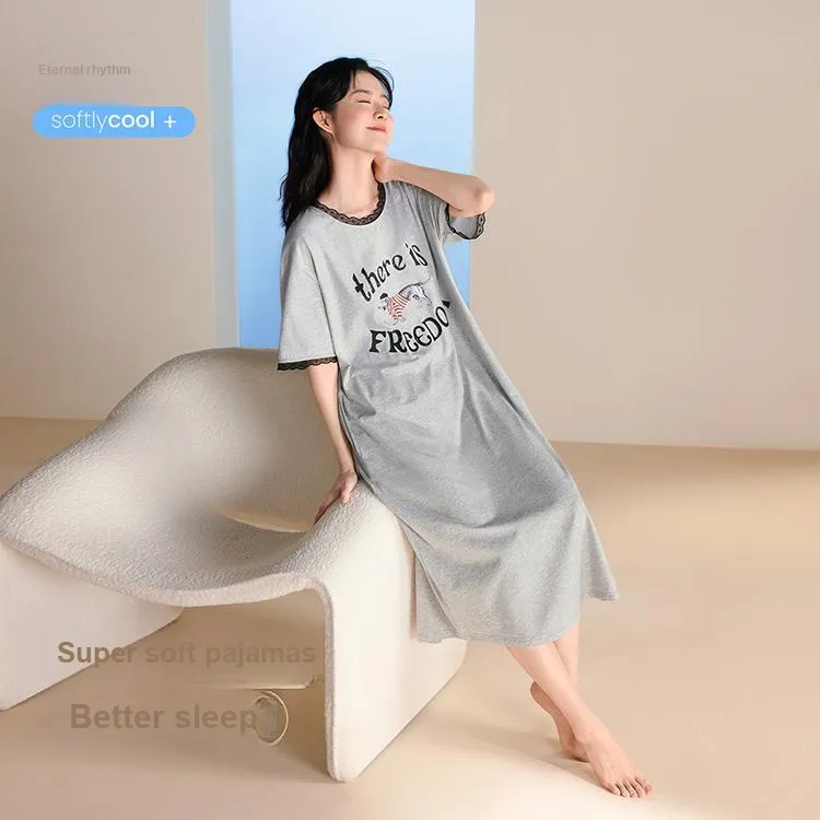 JINGYUN Nightgown Women's Bean Gray-1