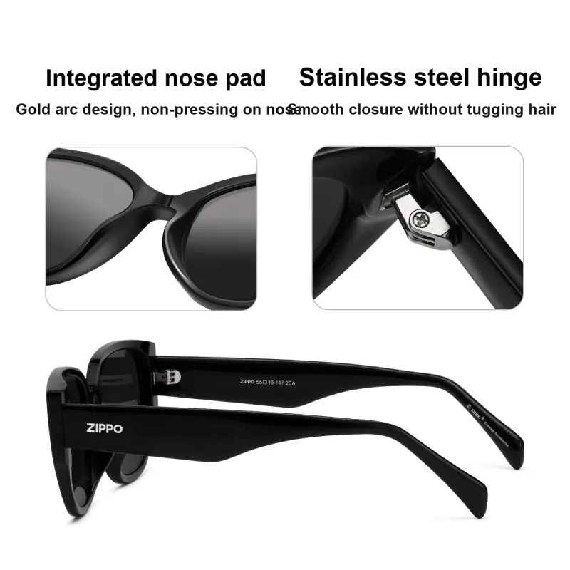 ZIPPO Plate Frame Cat Eye Sunglasses Unisex-3