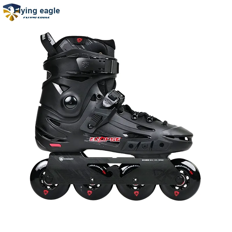 FLYING EAGLE Inline Skates Stylized, Street Riding, Commuting FSK Unisex Shoes+Protective Gear Size 36 46, Black Red-1