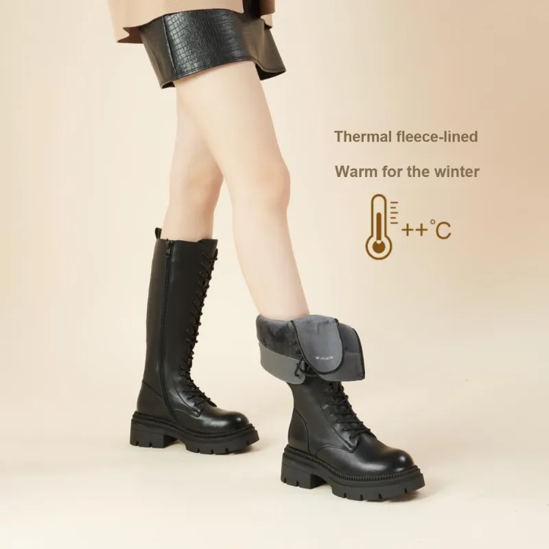 PT'SON Knee high Boots Women's Black-13