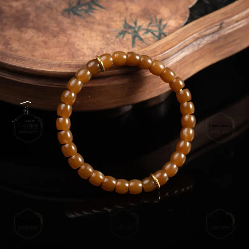 Yisheng Jewelry Hetian Jade Bracelets Sugar Jade Unisex-3