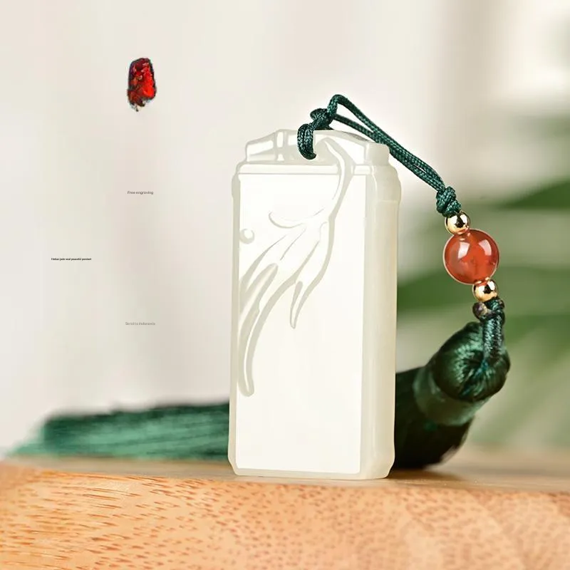 KUNYUYAO Hetian Jade Pendants White Jade Unisex-1