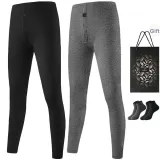 Thickened and Fleece-Lined 2 Pack (Black+Dark Gray) with 2 Pack Socks+Shopping Bag Included
