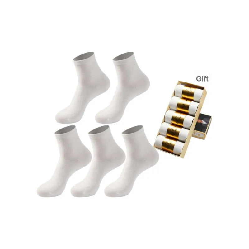 AFISH Mid Calf Socks All Season All Men's 5 Pack Gift Box Set-6