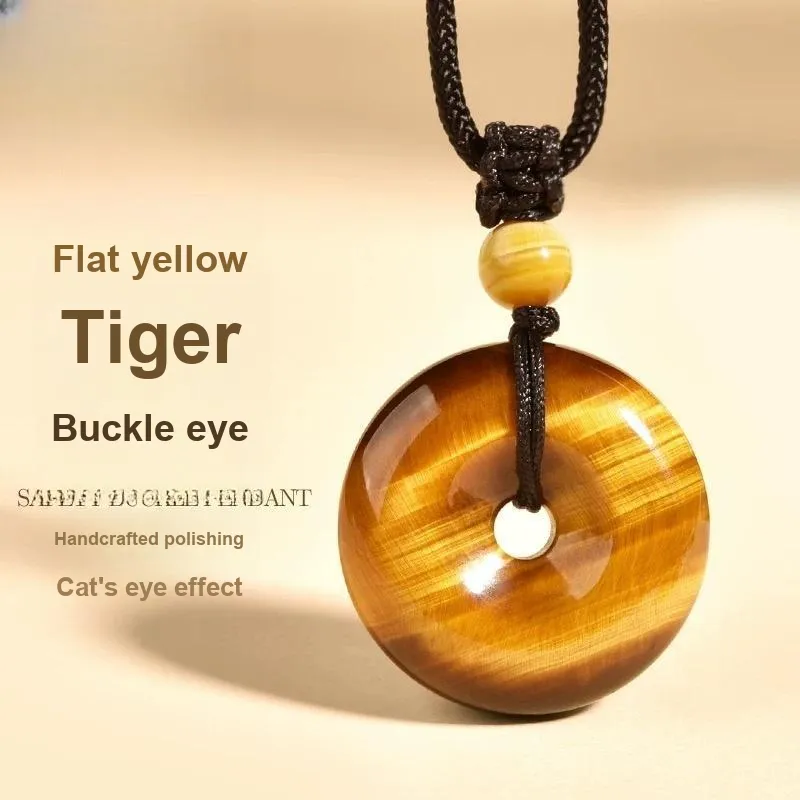Harf Tiger's Eye Stone Necklaces Unisex-2