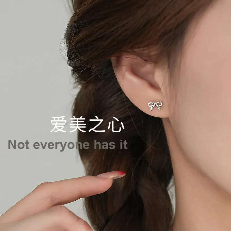 LINGJIE S925 Silver Stud Earrings Unisex-2