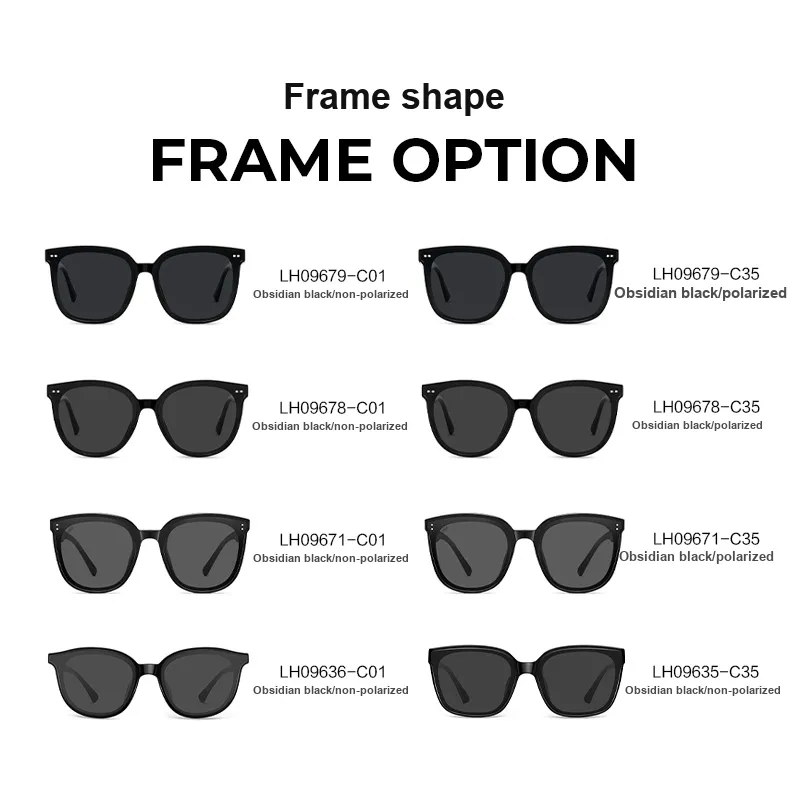 LOHO Plate Frame TR/Memory Plastic Square Sunglasses Unisex-2